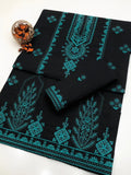 Unstitched Black Teal Embroidered Suit for Pakistani Women
