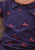 Boys Navy Polo Romper