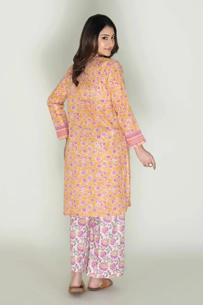 2PC Stitched Printed Lawn Shirt & Trouser
