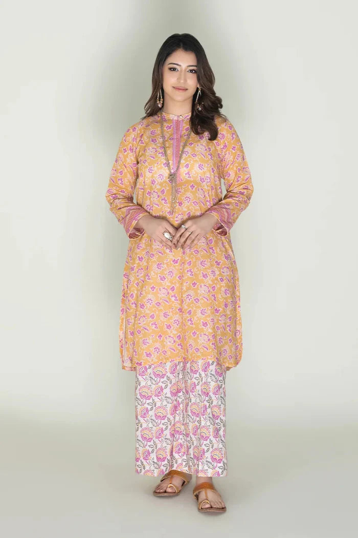 2PC Stitched Printed Lawn Shirt & Trouser