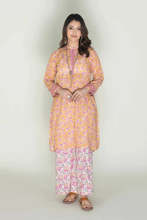 2PC Stitched Printed Lawn Shirt & Trouser