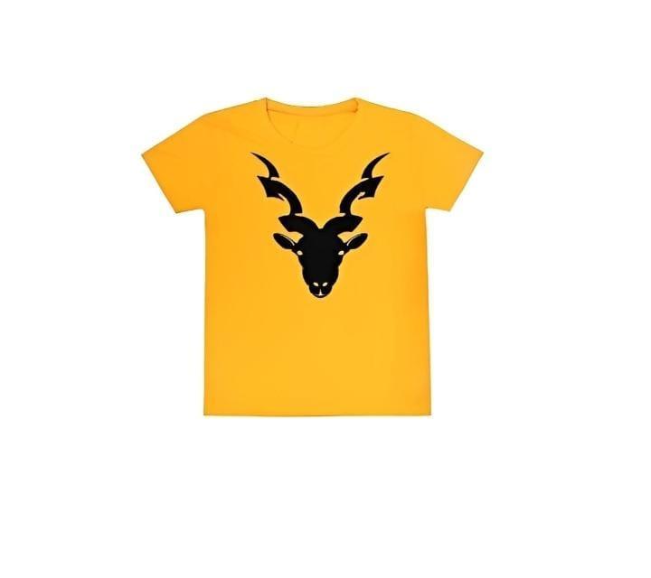 Kids Summer Tracksuit Yellow Black Deer Print 2 PCS