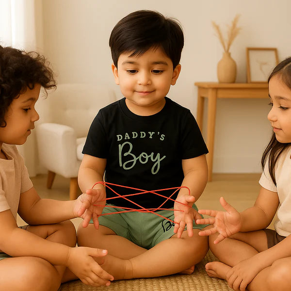Kids T-Shirt & Short Set Printed Daddys Boy Sea Green