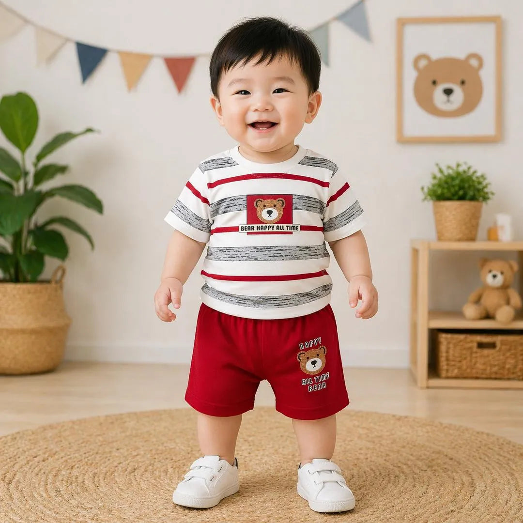 Boy's Printed Cotton Jersey 2Pcs Set Multicolor