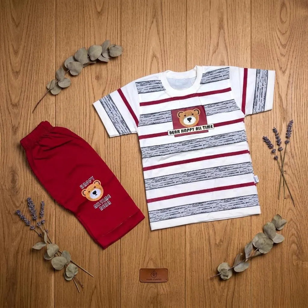 Boy's Printed Cotton Jersey 2Pcs Set Multicolor