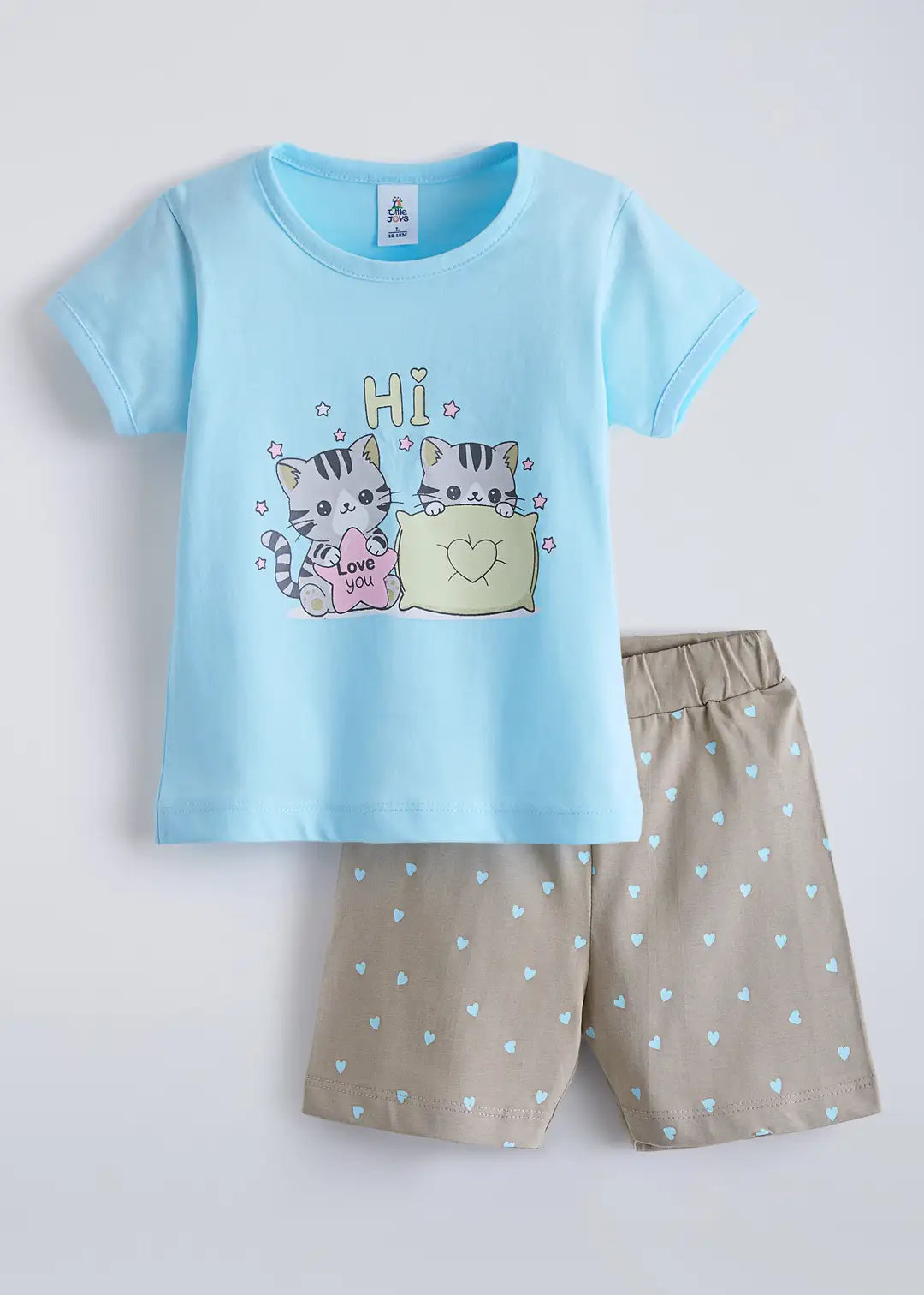 Kitten Hearts Cotton Short Set