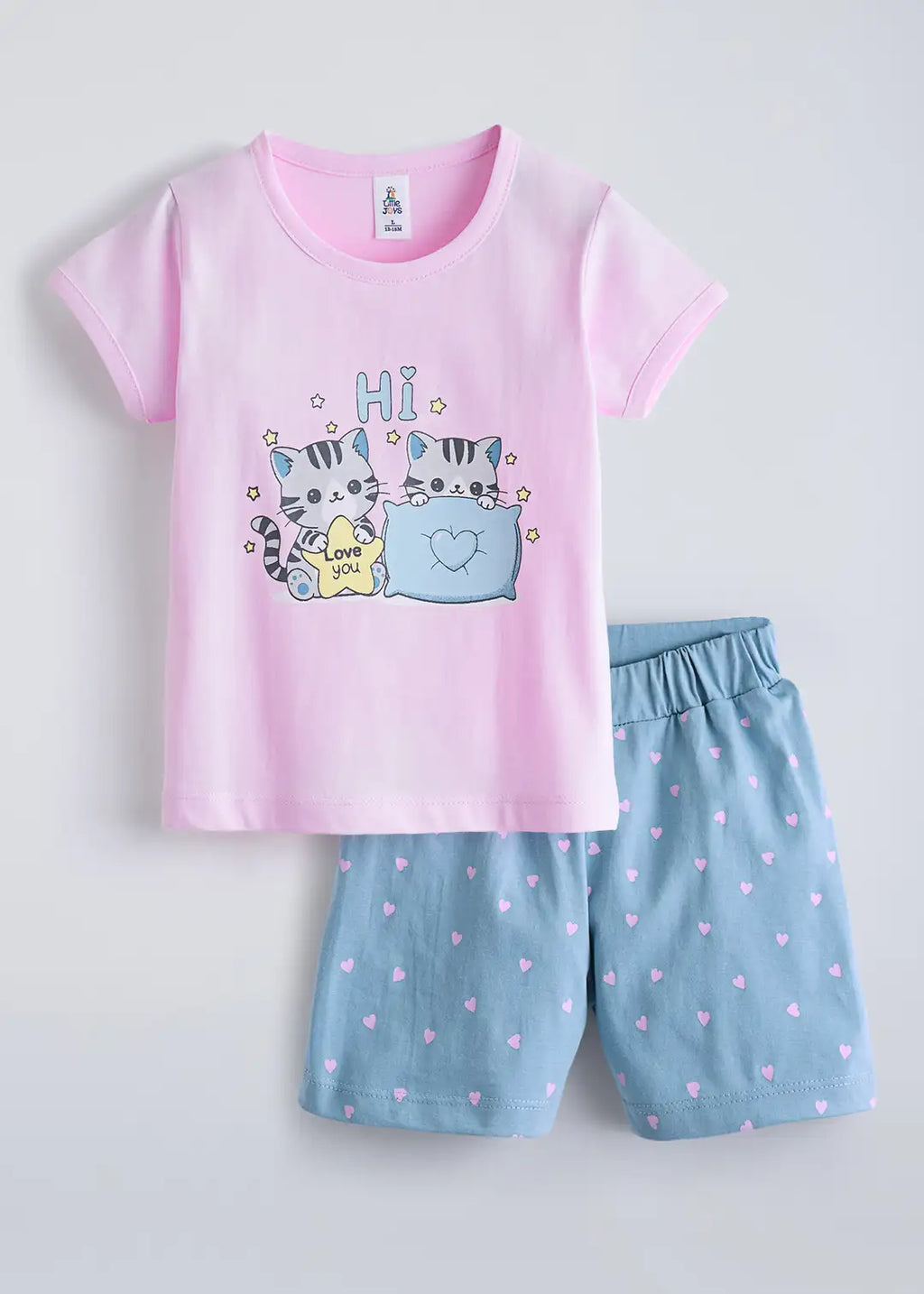 Kitten Hearts Cotton Short Set