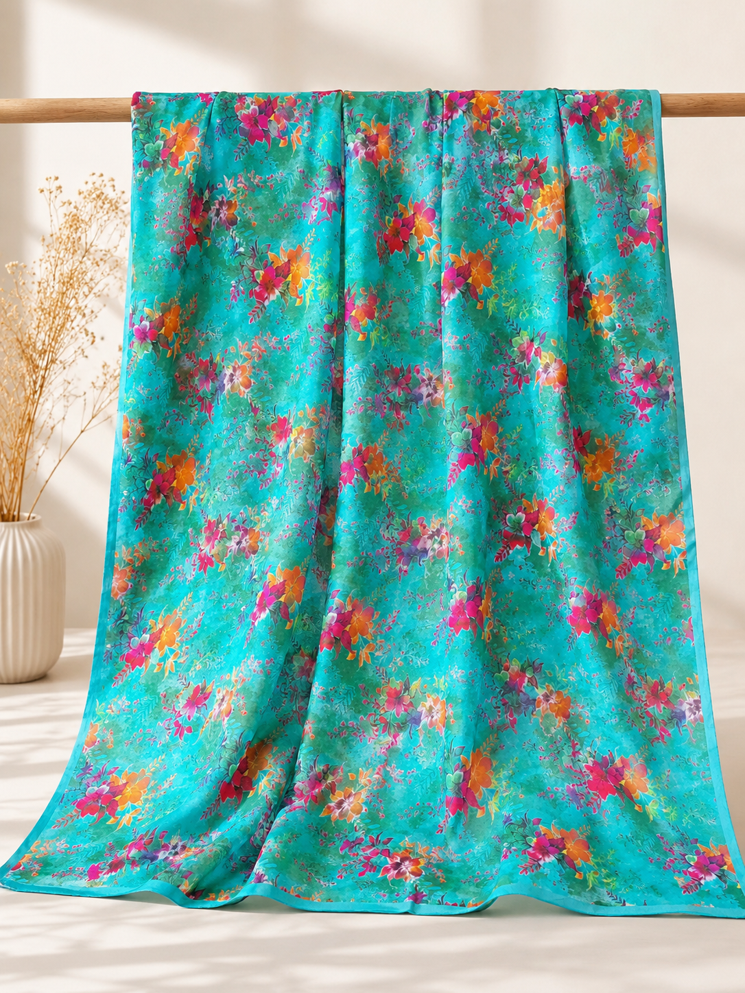 Turquoise Floral Digital Print Lawn 2-Piece Suit